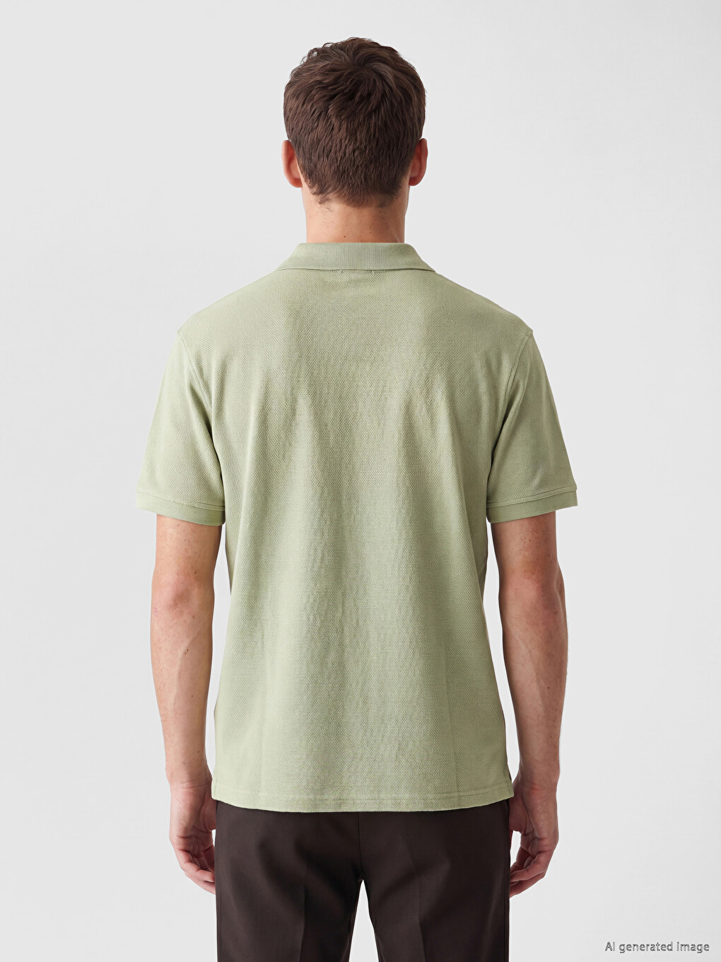 Polo Collar Textured Men's T-shirt-3