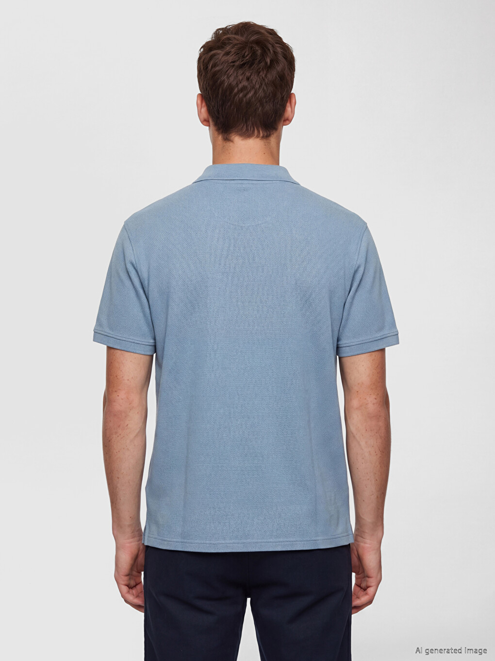 Polo Collar Textured Men's T-shirt-3