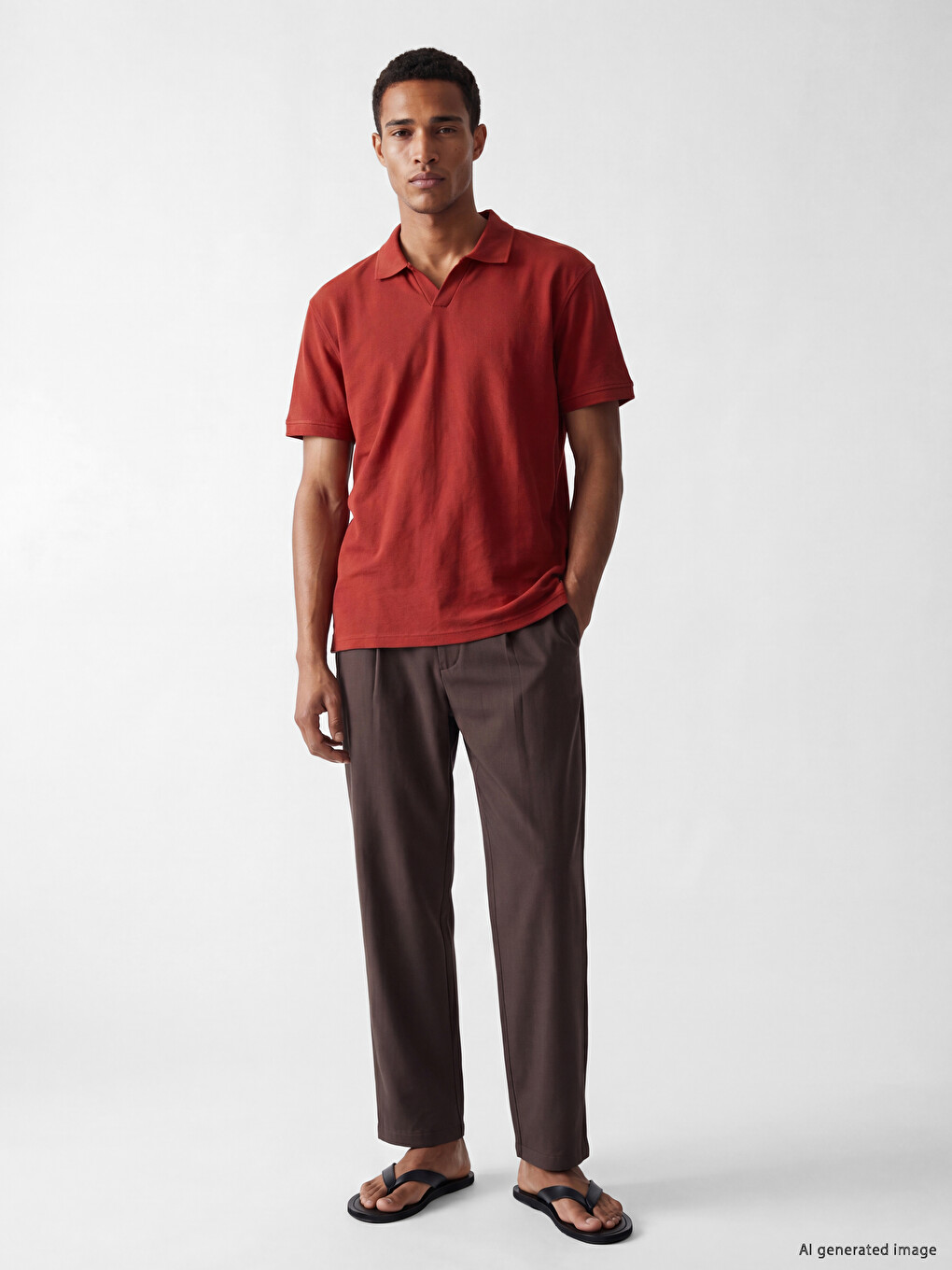 Polo Collar Textured Men's T-shirt-1