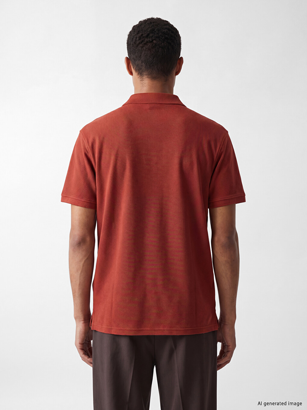 Polo Collar Textured Men's T-shirt-3