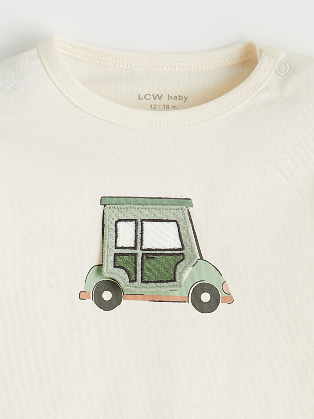 Ekru Nakışlı Erkek Bebek Tişört ve Tayt-2