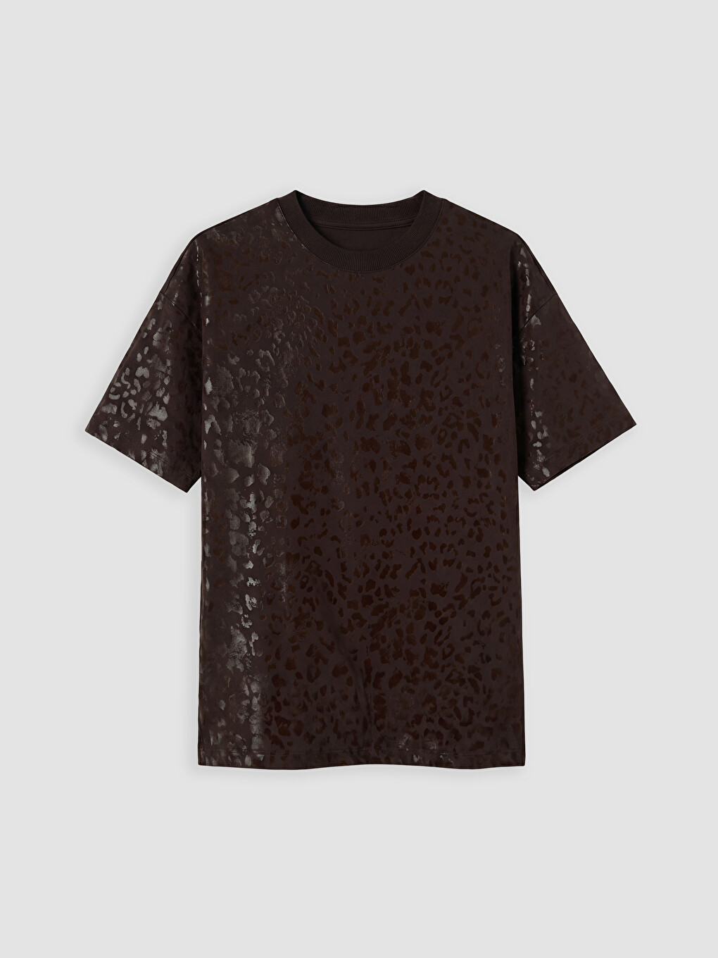 Crew Neck Leopard Print Women's T-Shirt