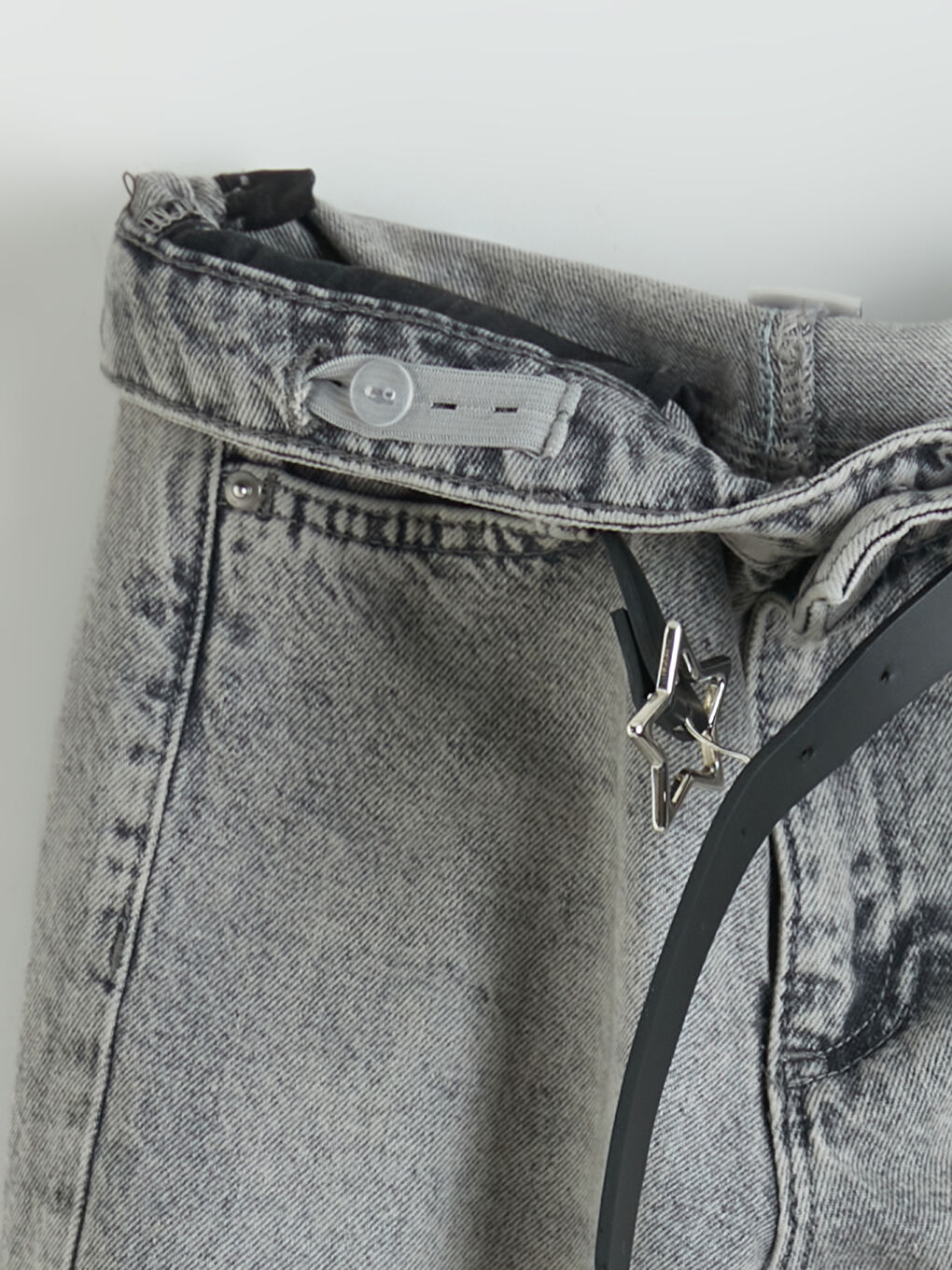 Karışık Wide Leg Fit Kız Çocuk Jean Pantolon-2