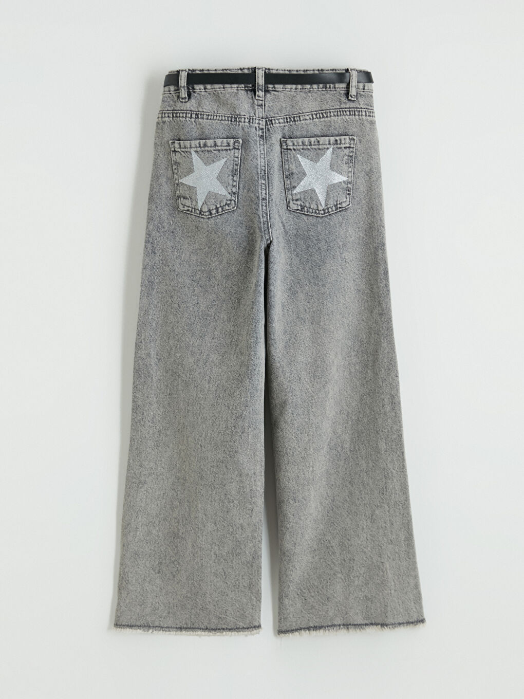 Karışık Wide Leg Fit Kız Çocuk Jean Pantolon-3