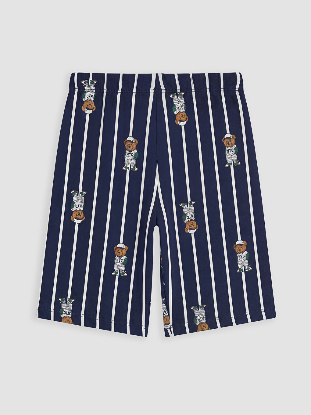 Lacivert Çizgili Erkek Çocuk Pijama Alt Şortu-1