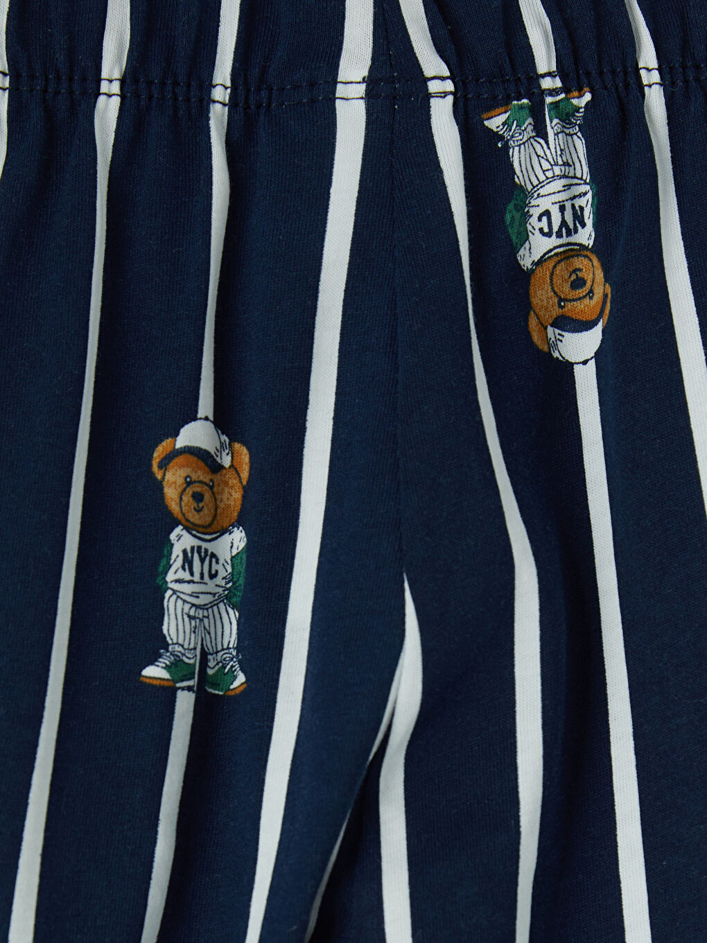 Lacivert Çizgili Erkek Çocuk Pijama Alt Şortu-2