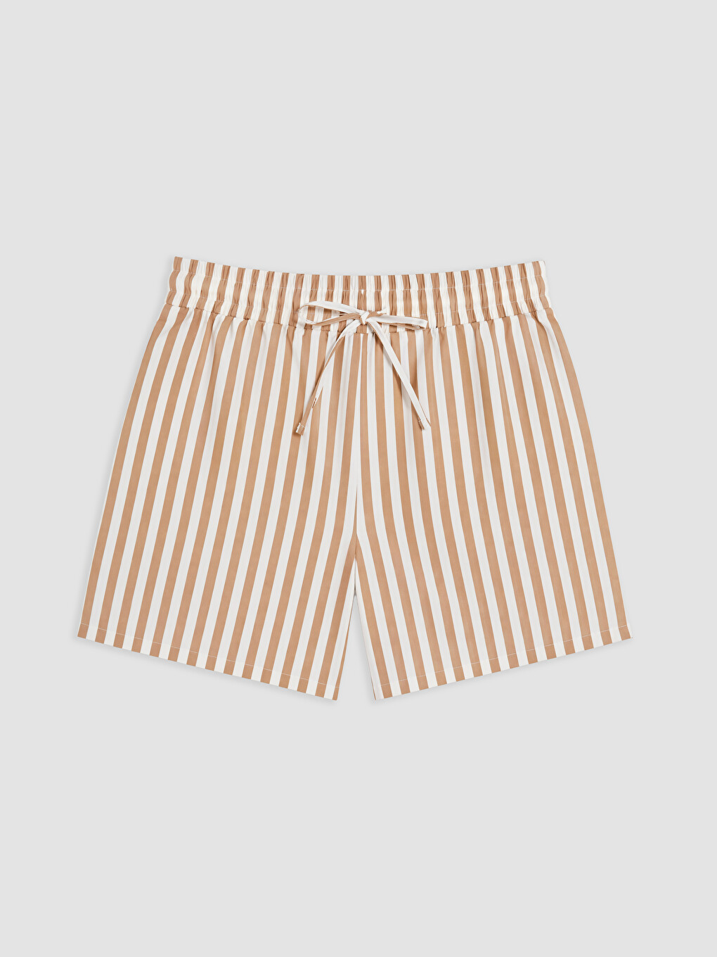 Elastic Waist Striped Poplin Women's Shorts