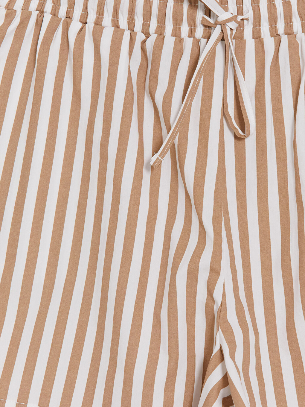 Elastic Waist Striped Poplin Women's Shorts-2