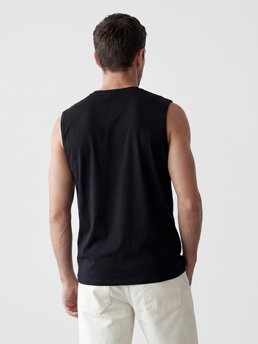 Crew Neck Printed Men's Sleeveless T-Shirt-2
