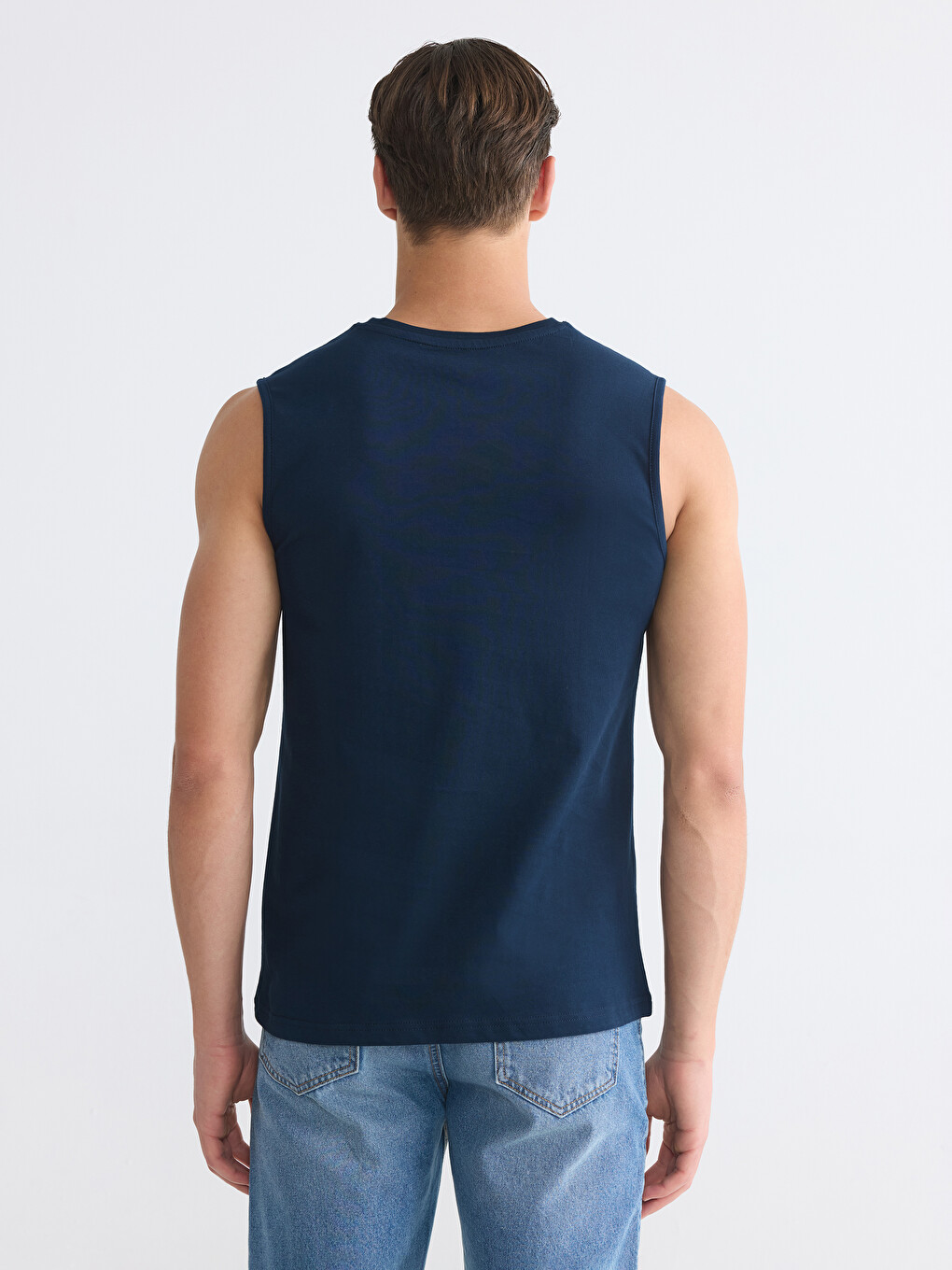 Crew Neck Printed Men's Sleeveless T-Shirt-3