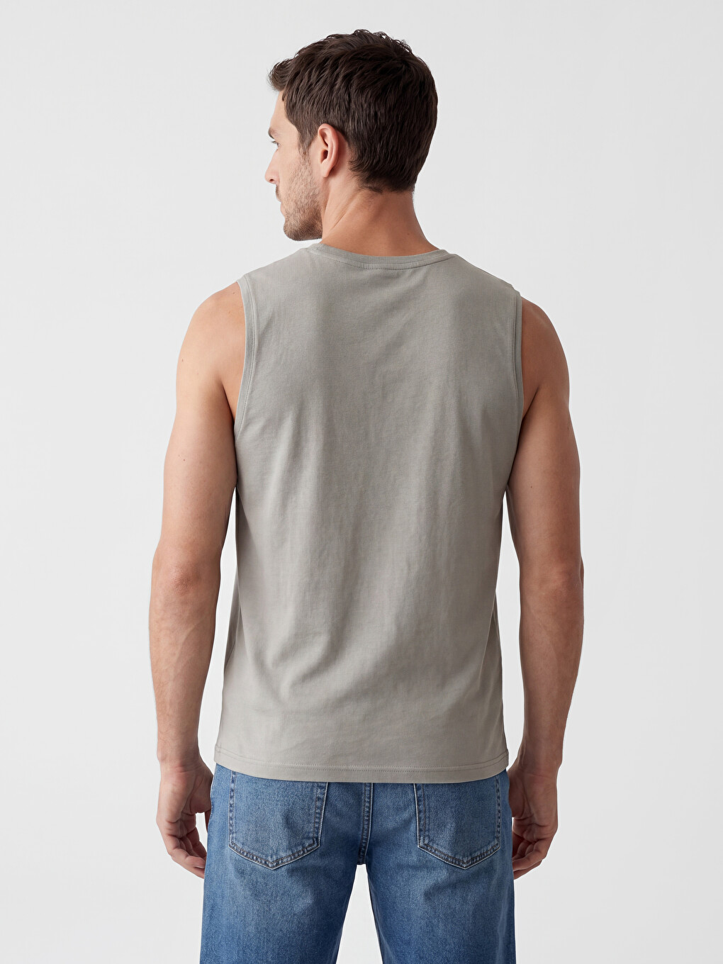 Crew Neck Printed Men's Sleeveless T-Shirt-2