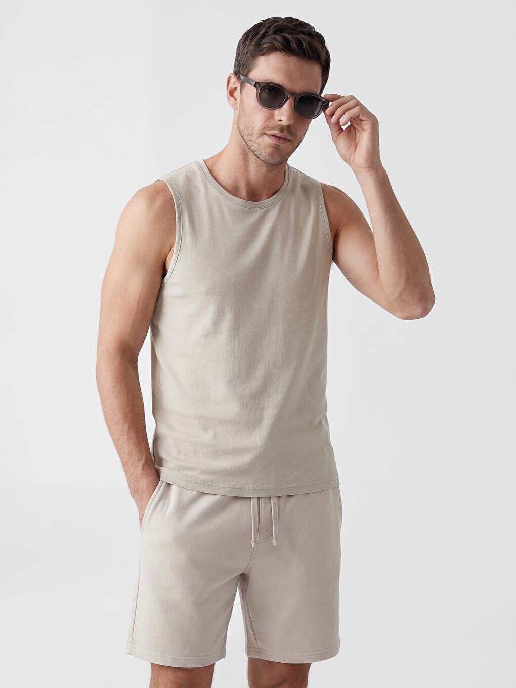 Crew Neck Printed Men's Sleeveless T-Shirt