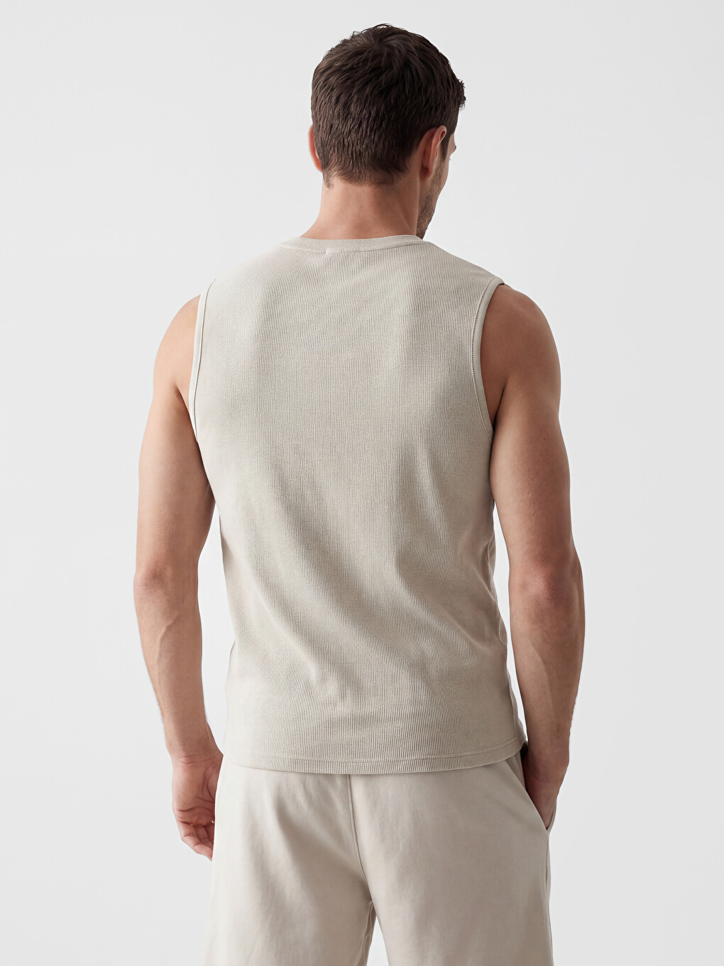 Crew Neck Printed Men's Sleeveless T-Shirt-2