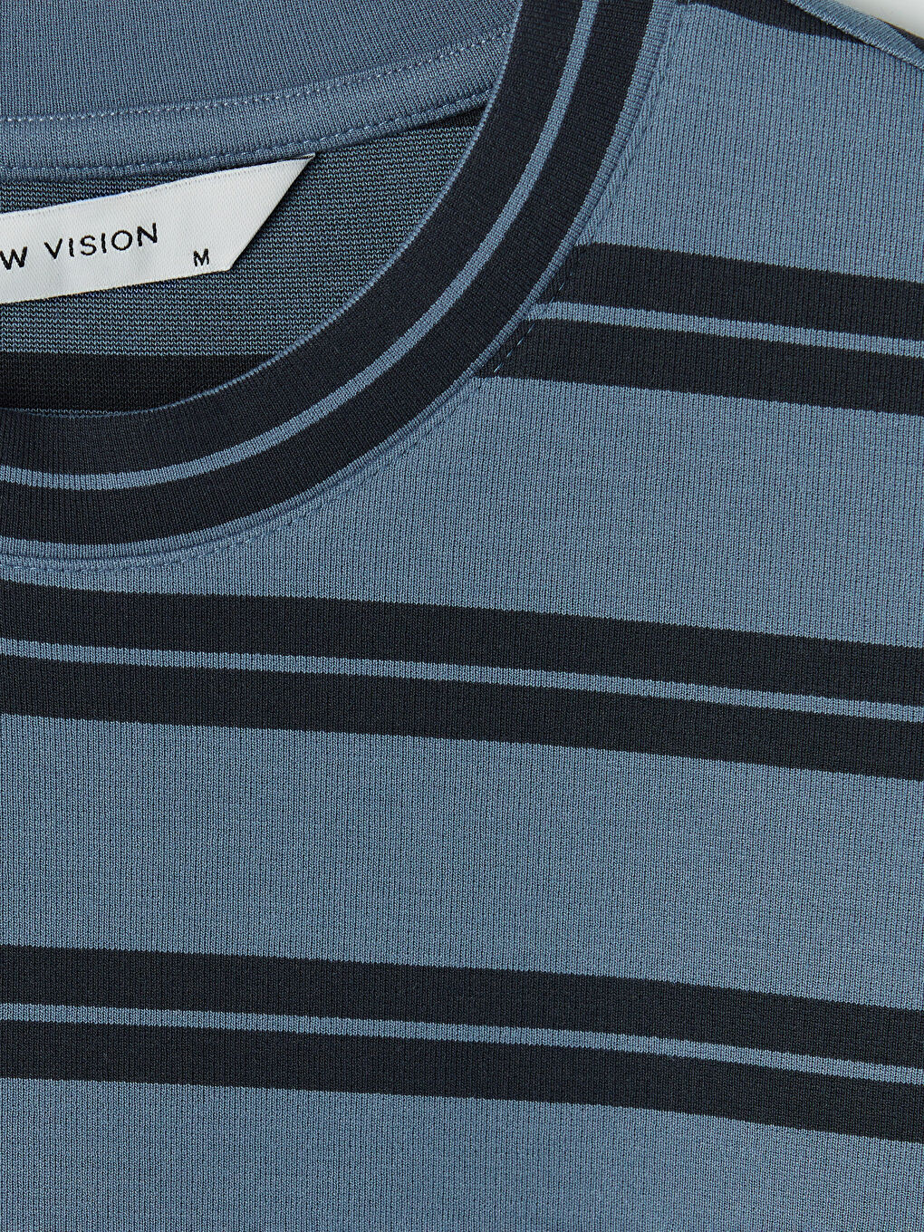 Mavi Bisiklet Yaka Çizgili Erkek Tişört-2