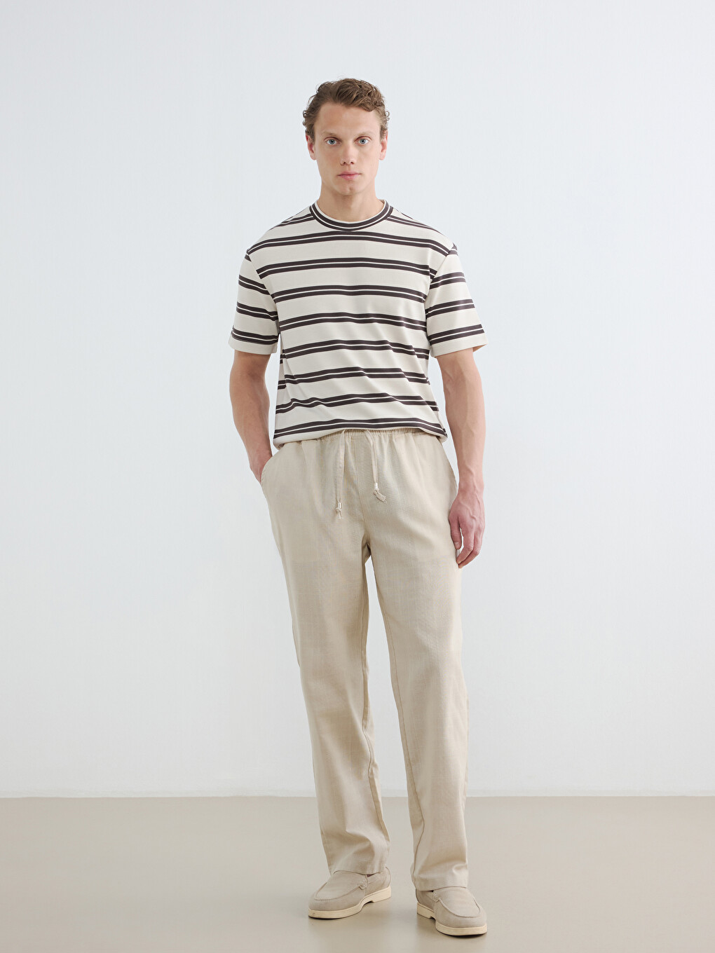 Crew Neck Striped Men's T-Shirt-1