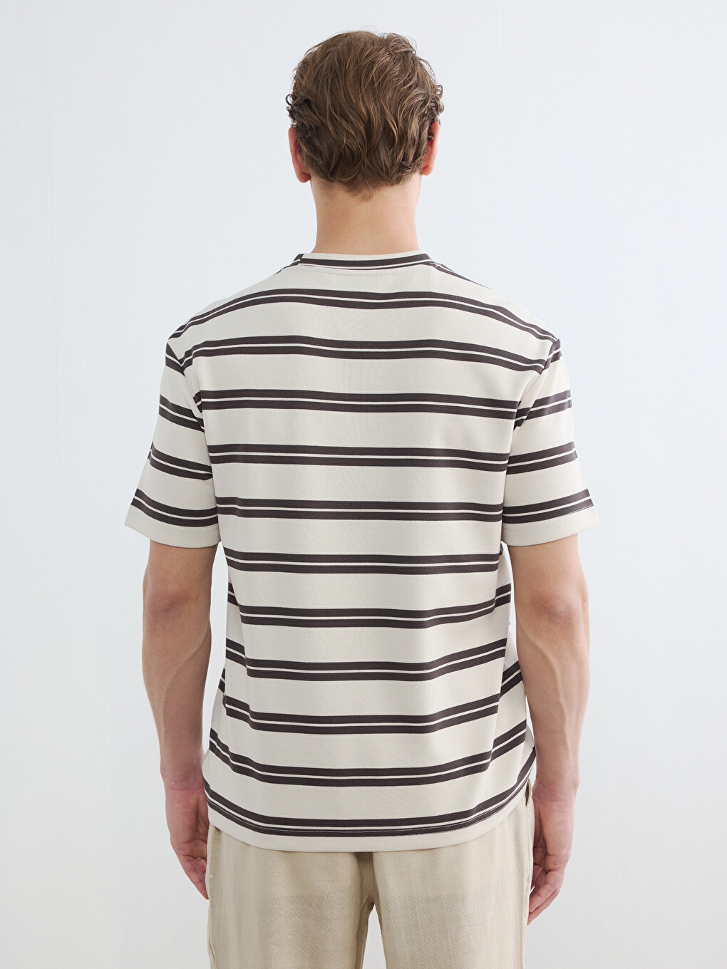 Crew Neck Striped Men's T-Shirt-3