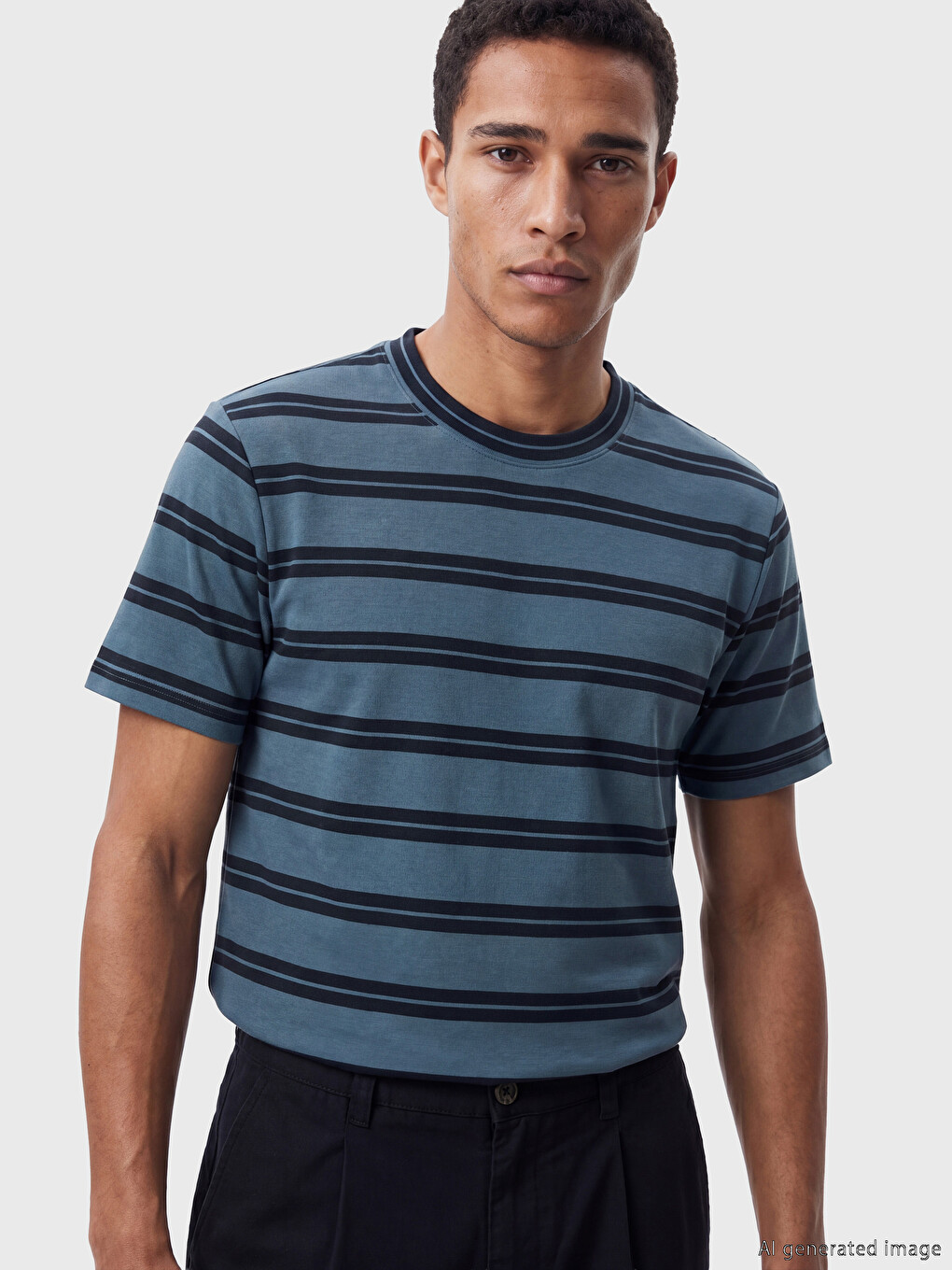 Crew Neck Striped Men's T-Shirt