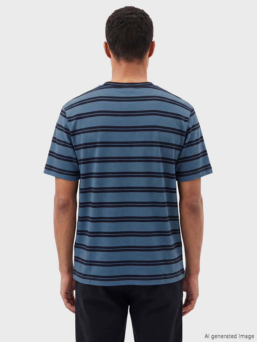 Crew Neck Striped Men's T-Shirt-3