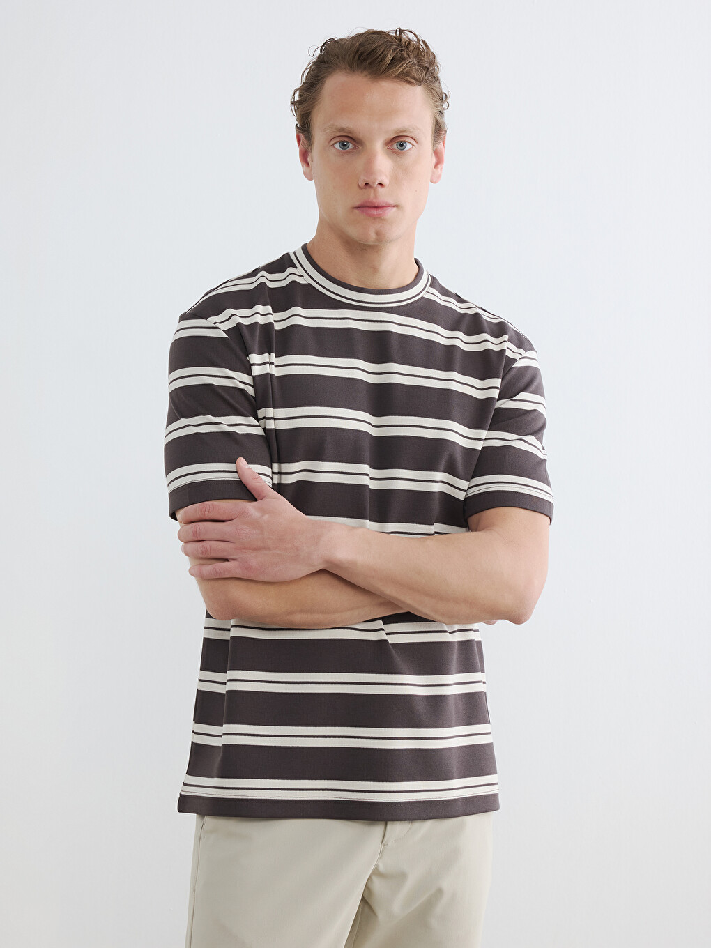 Crew Neck Striped Men's T-Shirt