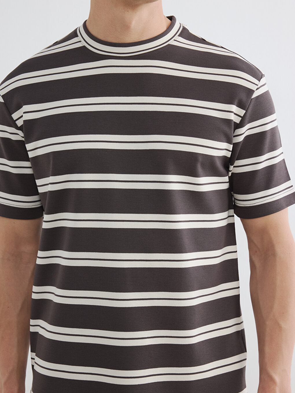 Crew Neck Striped Men's T-Shirt-2