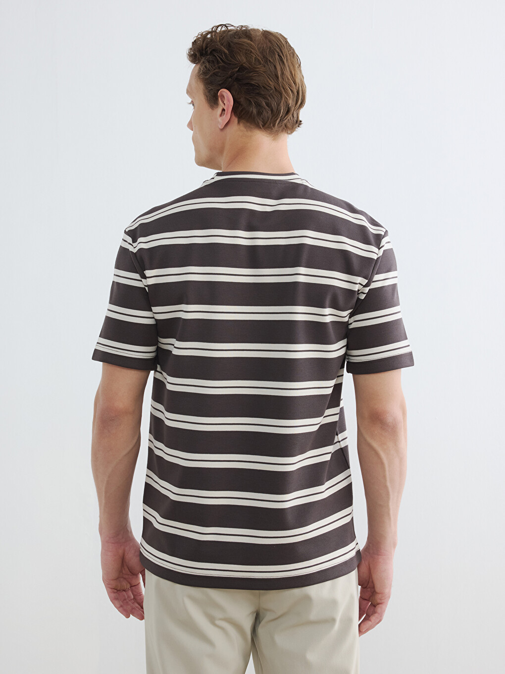 Crew Neck Striped Men's T-Shirt-3