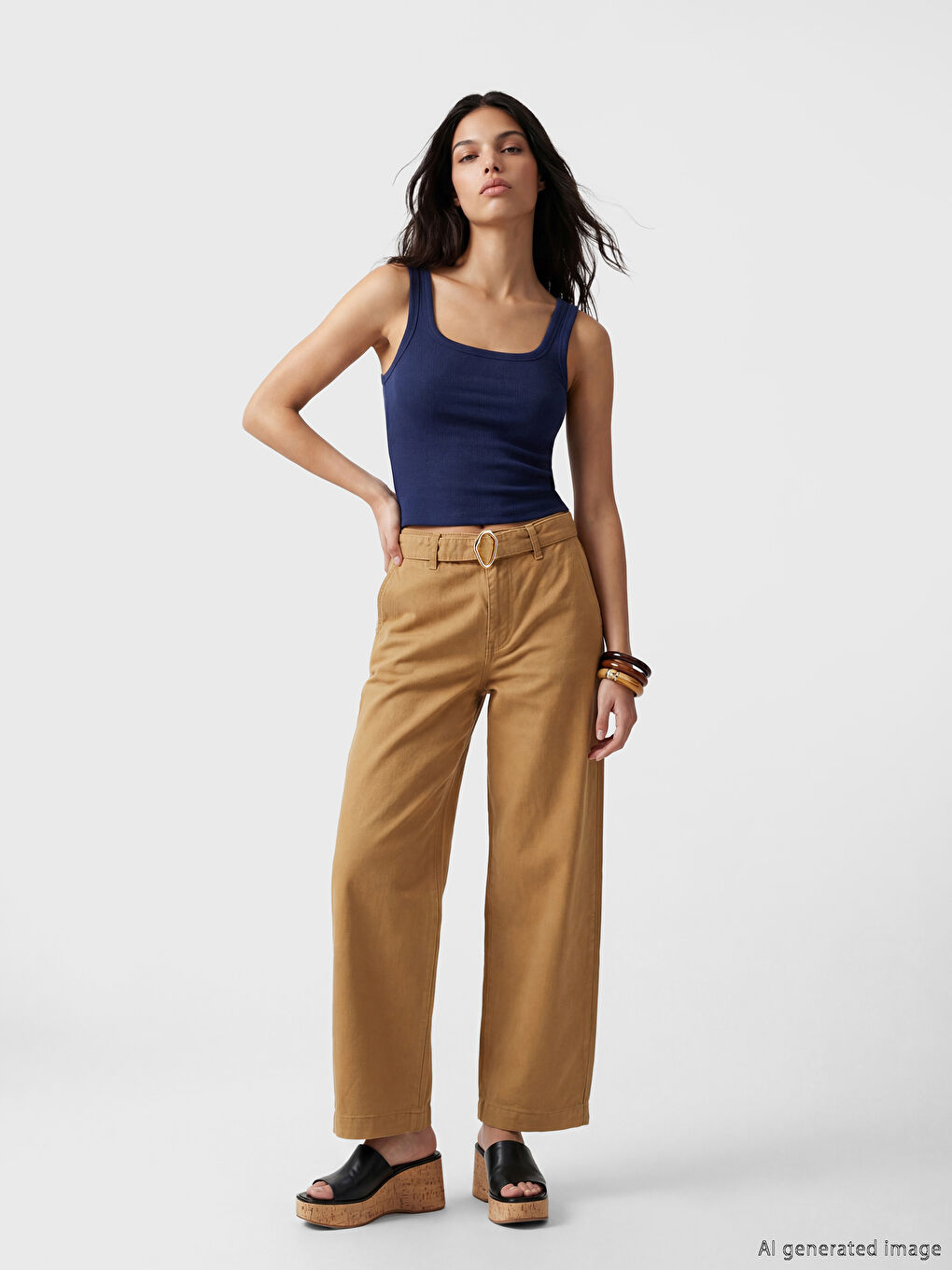 Blugi Barrel Fit cu Curea pentru Femei