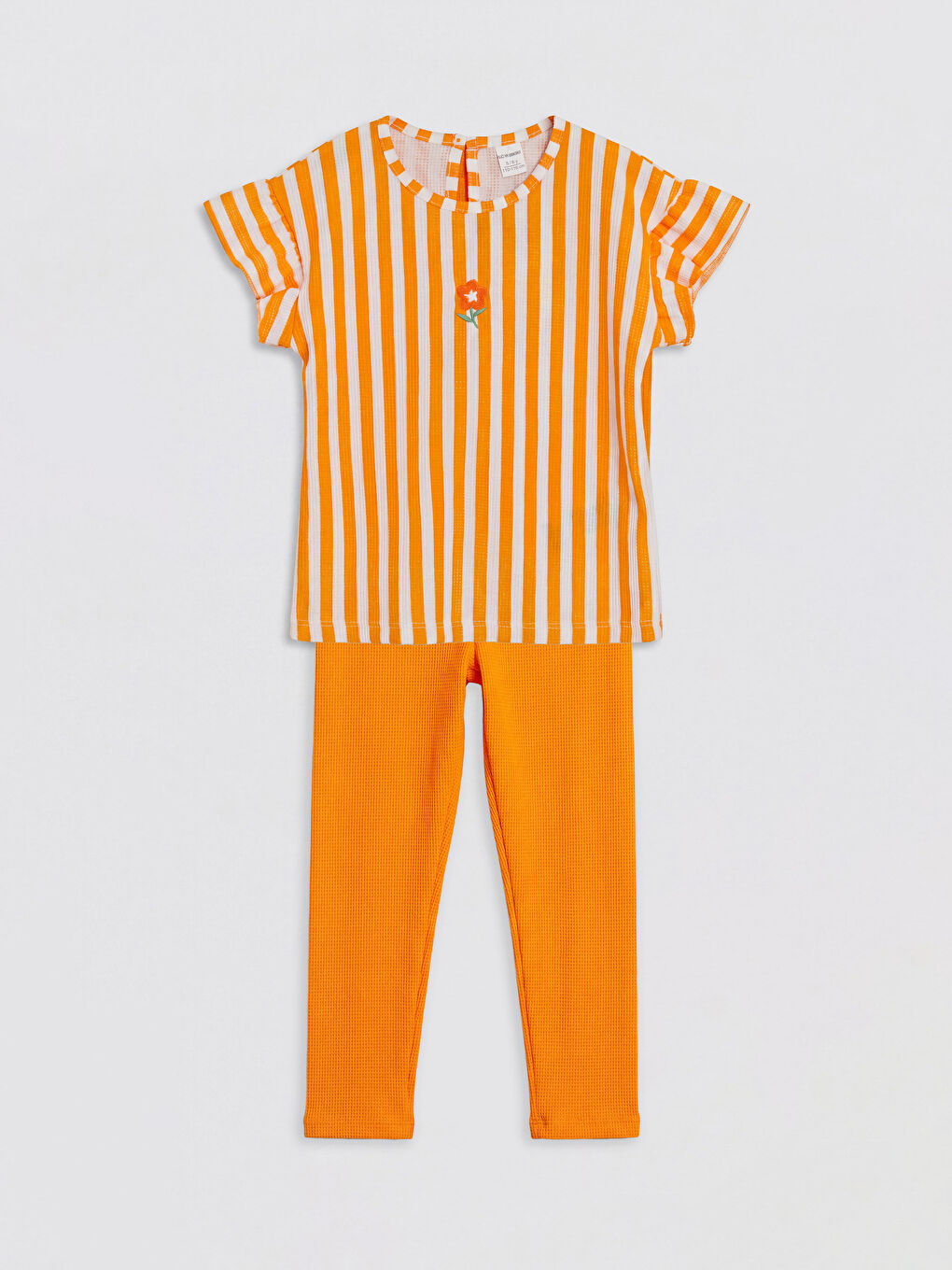 Turuncu Çizgili Kız Çocuk Takım
