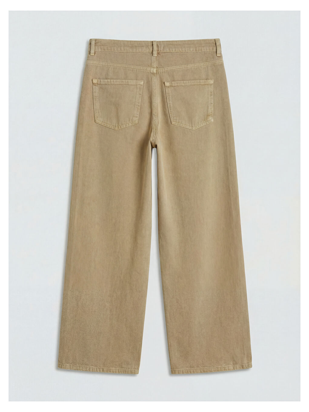 Bej Wideleg Kadın Jean Pantolon-1