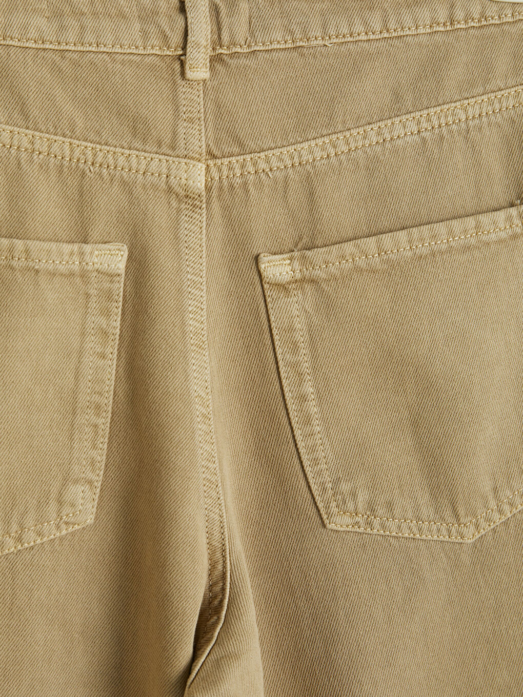 Bej Wideleg Kadın Jean Pantolon-3