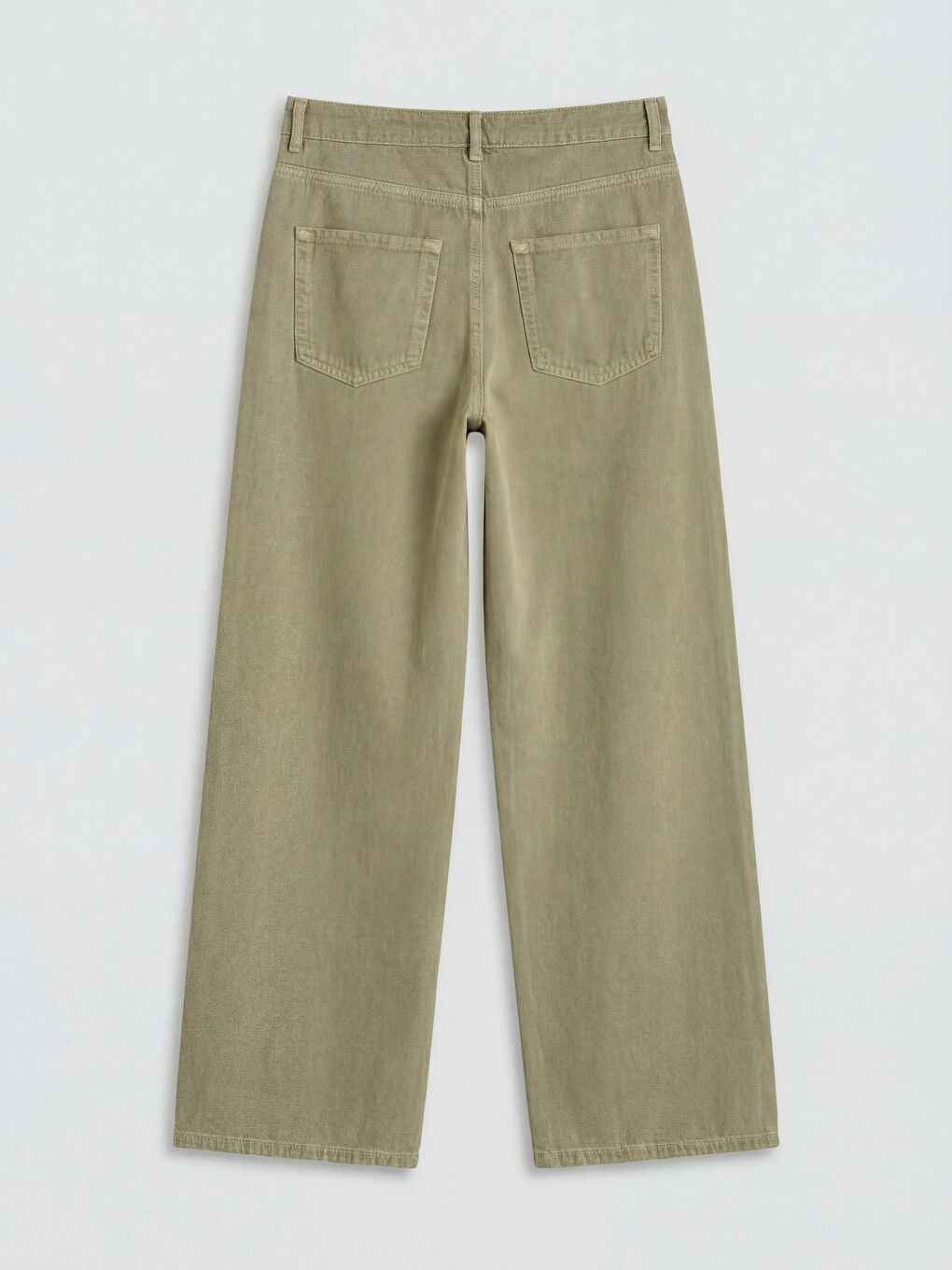 Yeşil Wideleg Kadın Jean Pantolon-1