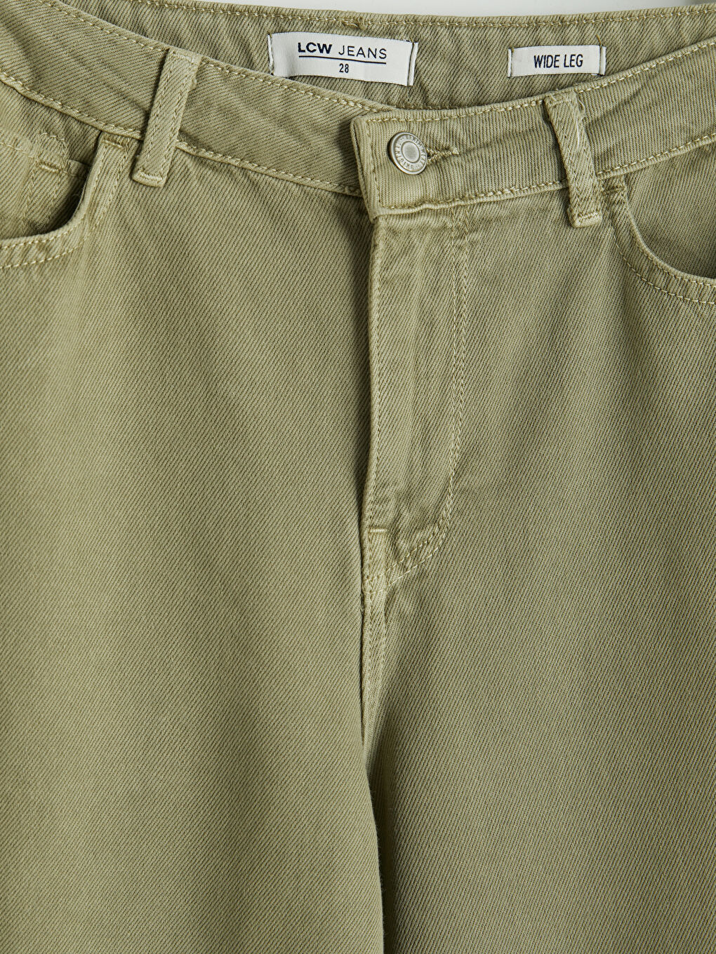 Yeşil Wideleg Kadın Jean Pantolon-2