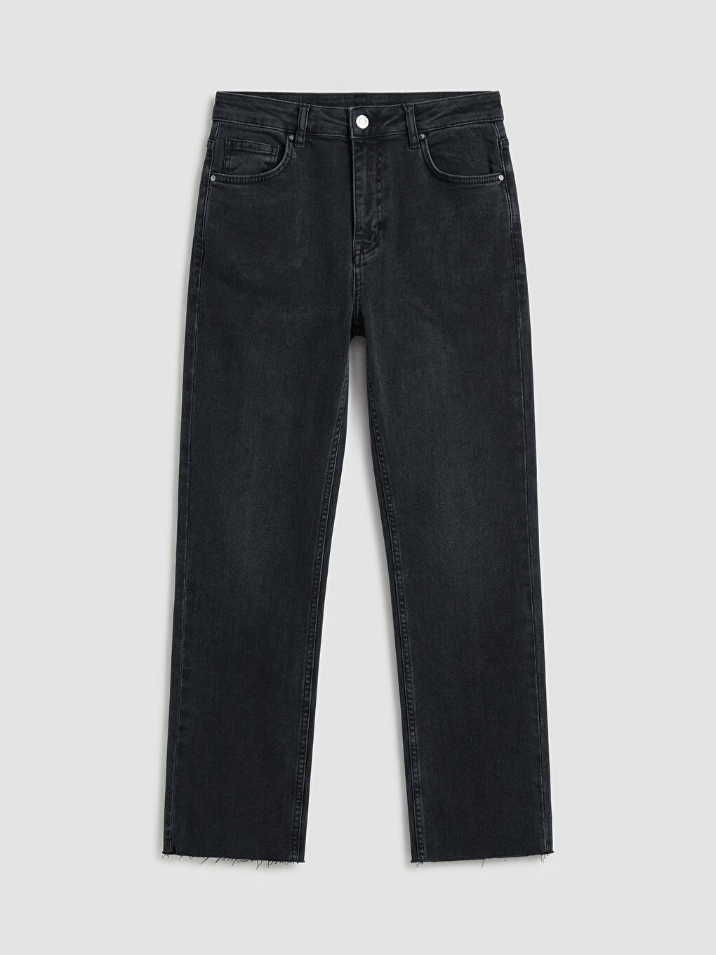 Antrasit Crop Flare Kadın Jean Pantolon