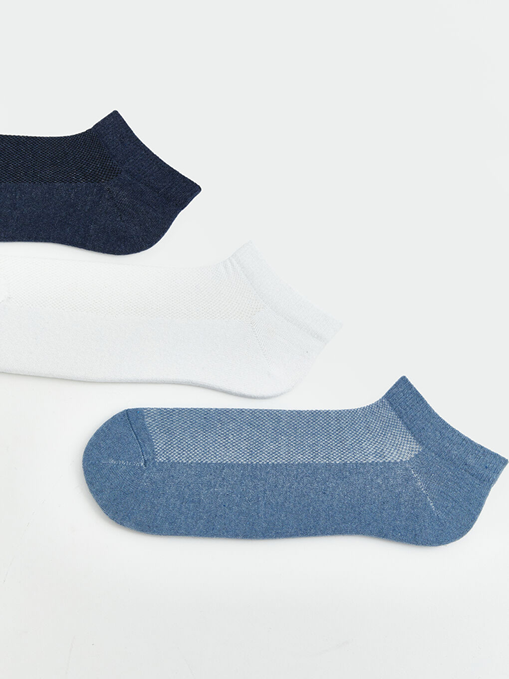 Mavi Erkek Patik Çorap 3'lü-1