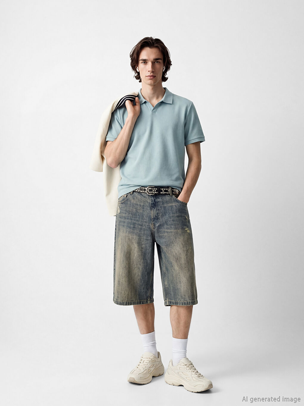 Mavi Polo Yaka Erkek Tişört-1