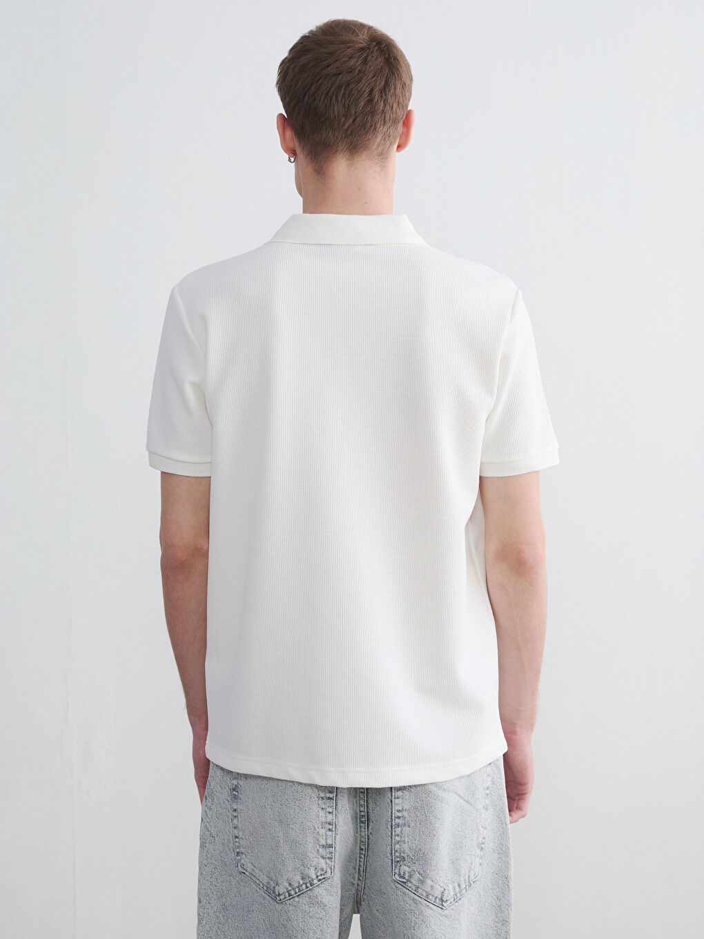 Ekru Polo Yaka Erkek Tişört-3