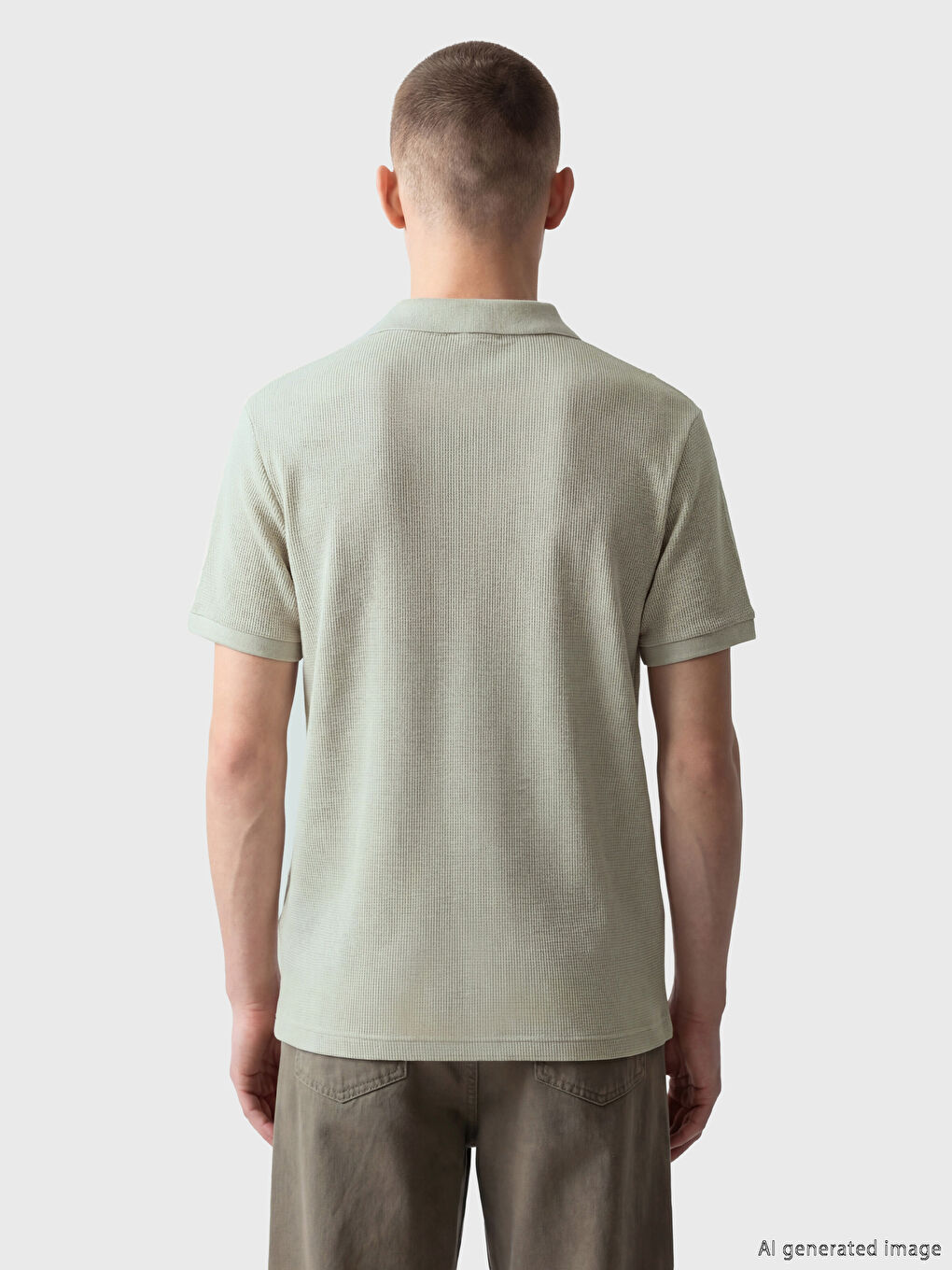 Yeşil Polo Yaka Erkek Tişört-3