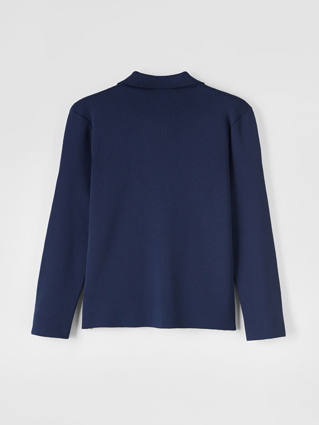 Lacivert Polo Yaka Kadın Triko Hırka-6