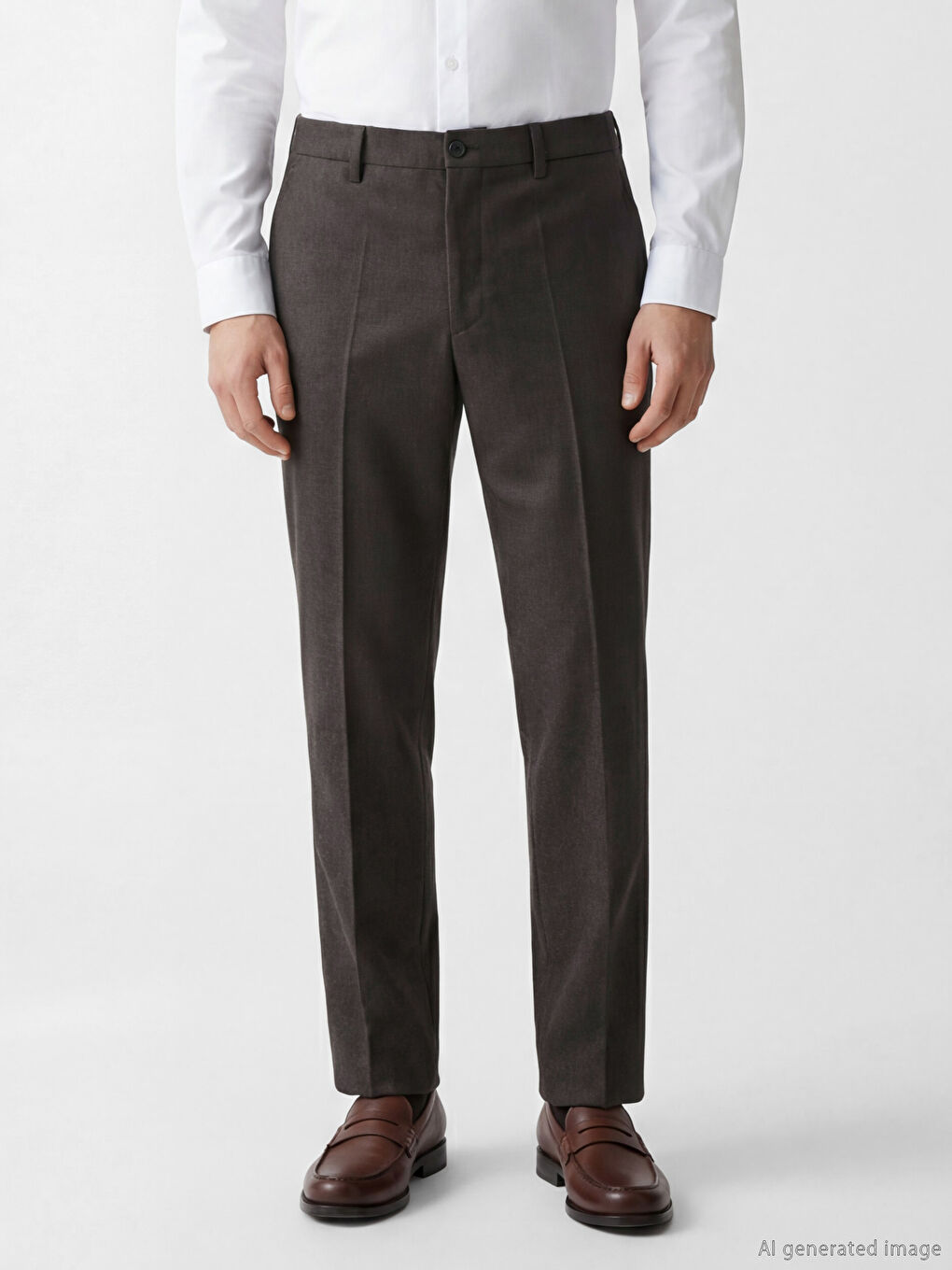 Antrasit Standart Kalıp Gabardin Erkek Pantolon-1