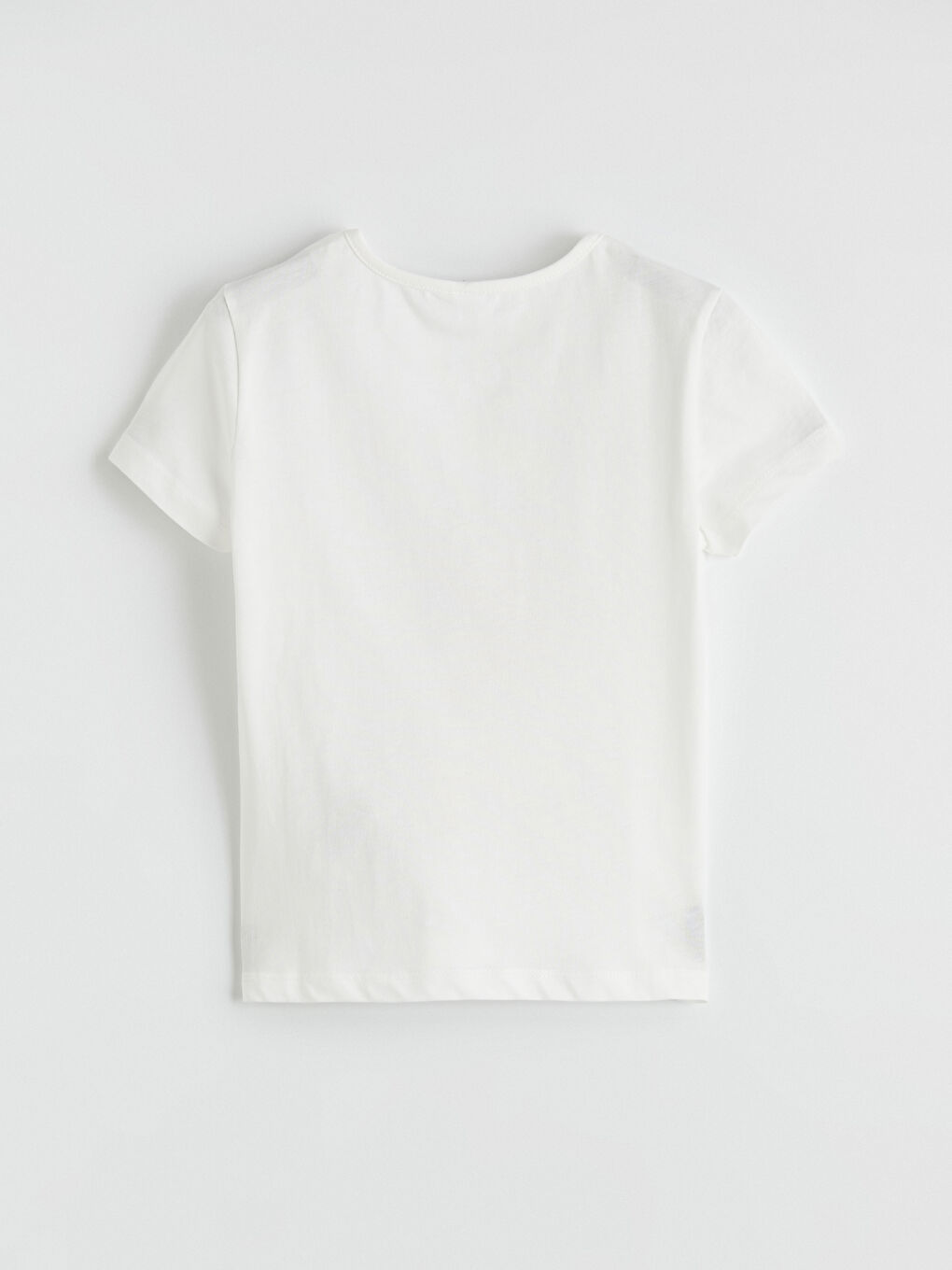 Ekru Bisiklet Yaka Baskılı Kız Çocuk Şortlu Pijama Takımı-3