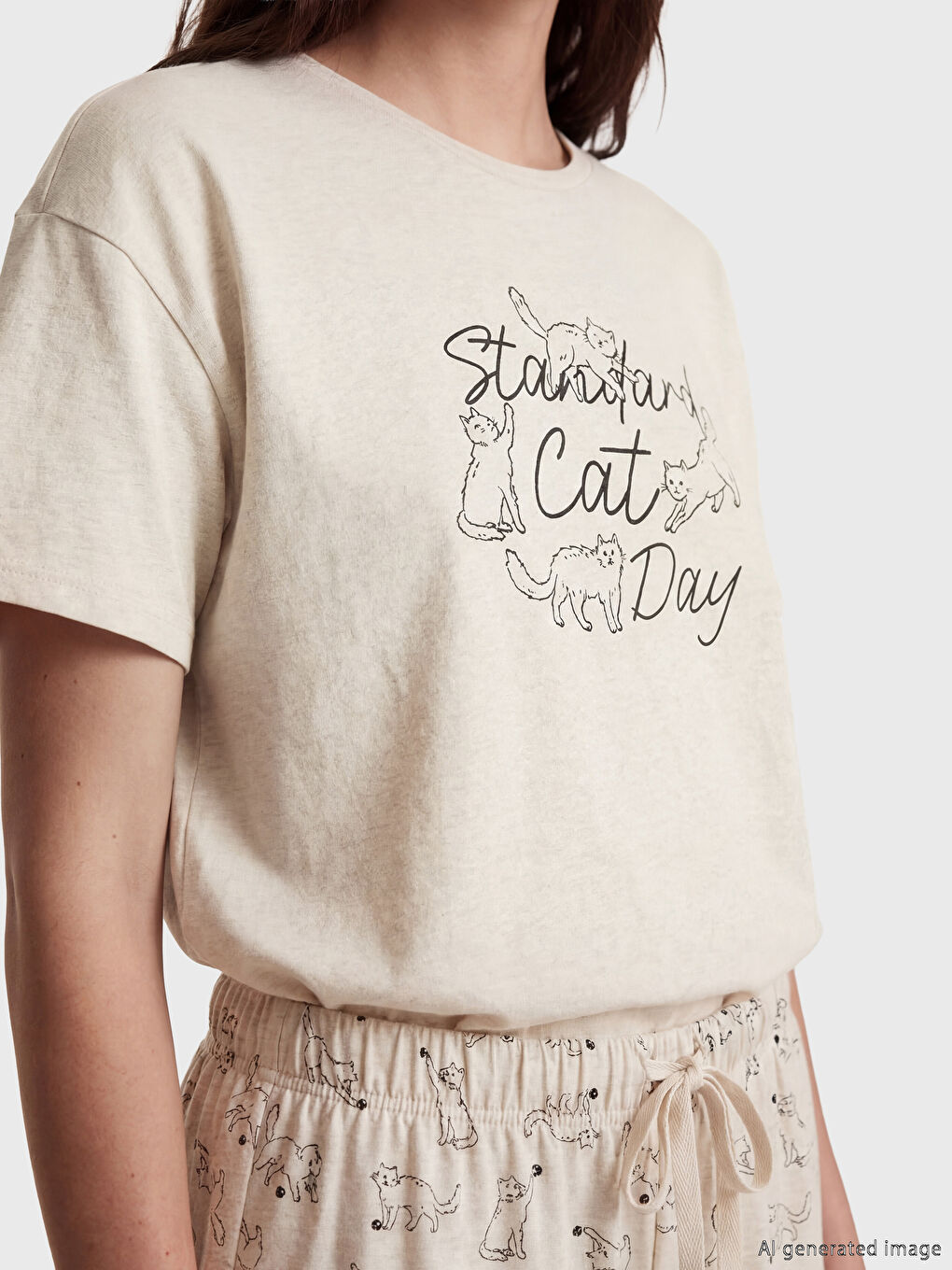 Crew Neck Printed Women's Pyjamas Set-2