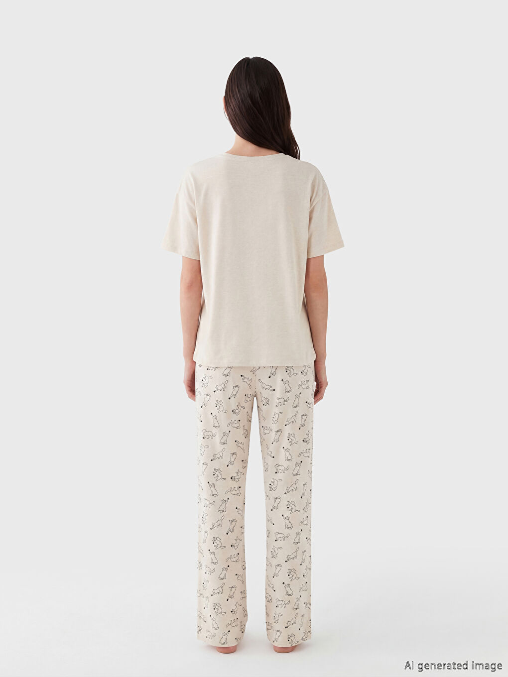 Crew Neck Printed Women's Pyjamas Set-3