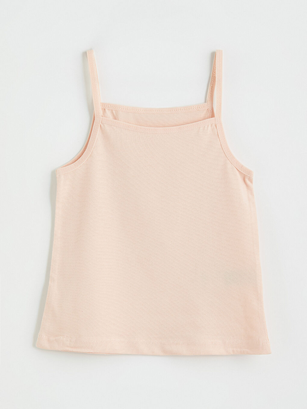 Pembe Kare Yaka Kız Çocuk İp Askılı Atlet 5'li-1