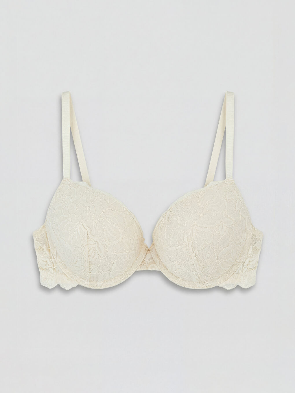 Pembe Balenli Dolgulu Dantelli Tişört Sütyen-0