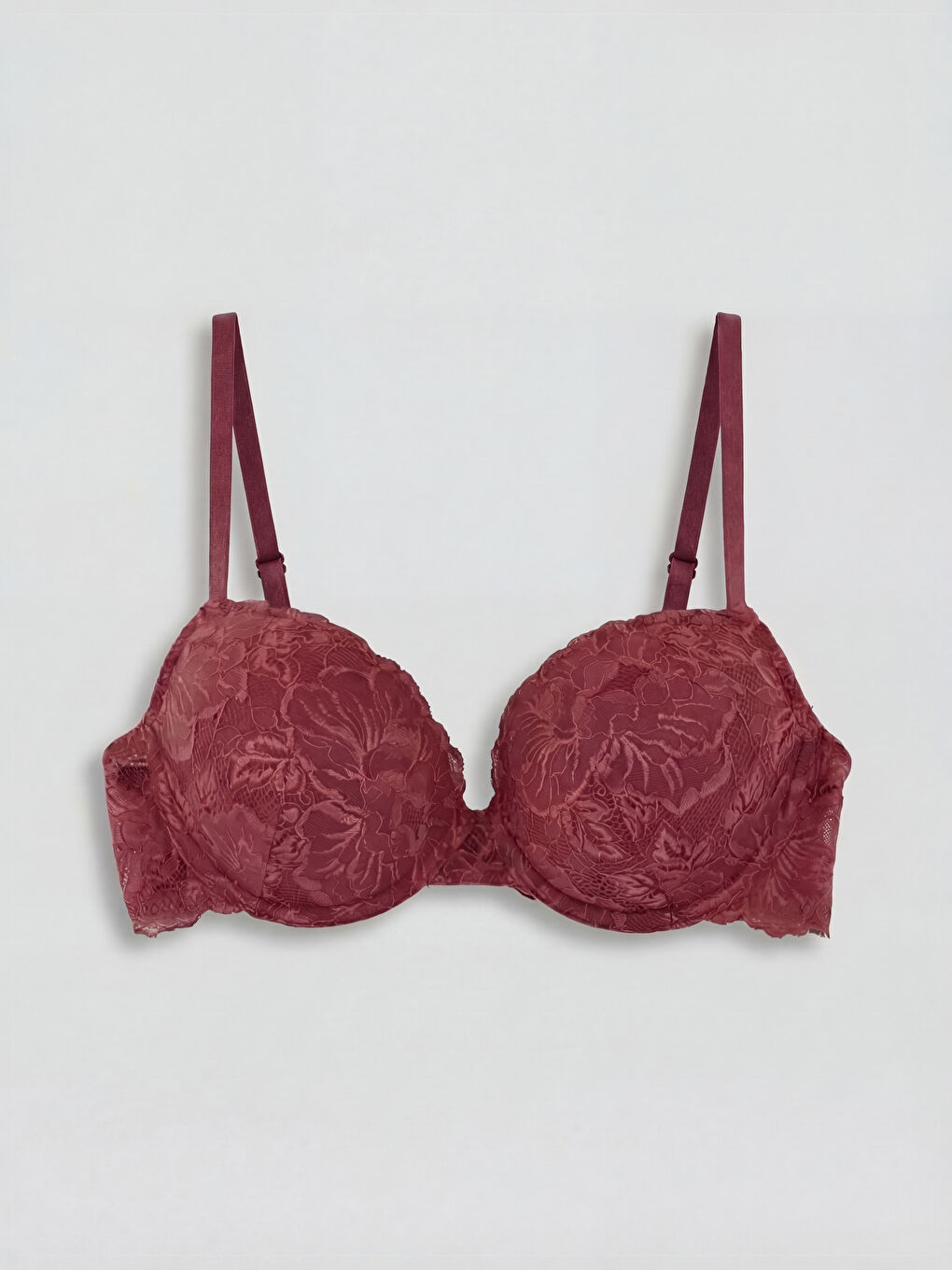 Pembe Balenli Dolgulu Dantelli Tişört Sütyen