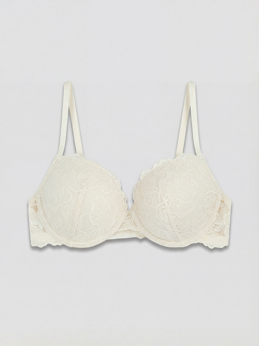 Pembe Balenli Dolgusuz Dantelli Tişört Sütyen-0