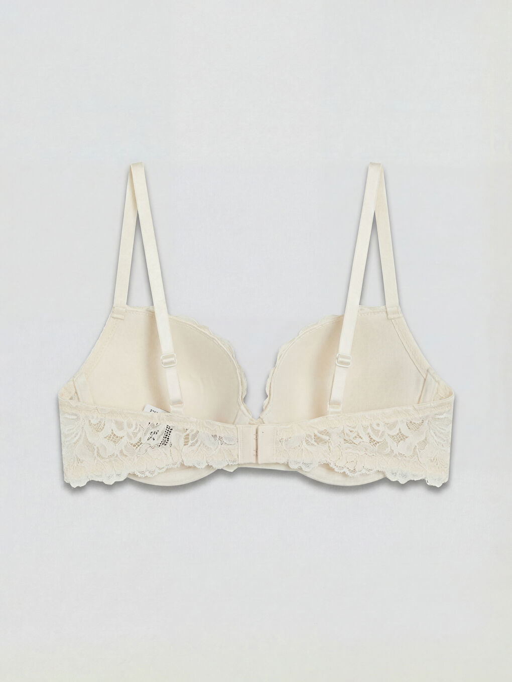 Pembe Balenli Dolgusuz Dantelli Tişört Sütyen-1