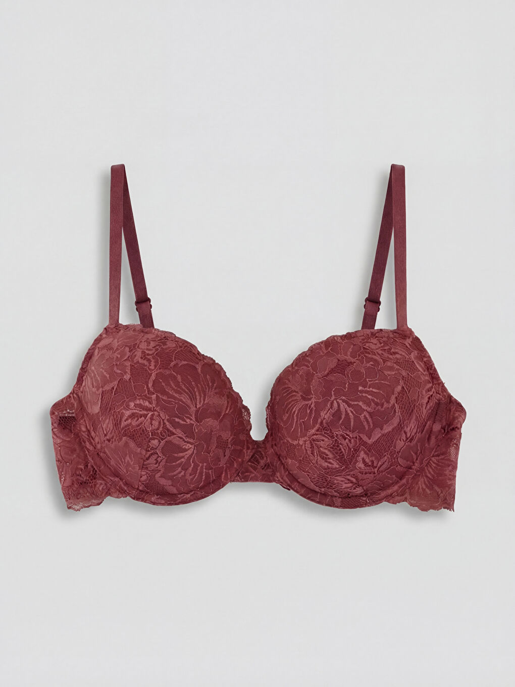 Pembe Balenli Dolgusuz Dantelli Tişört Sütyen