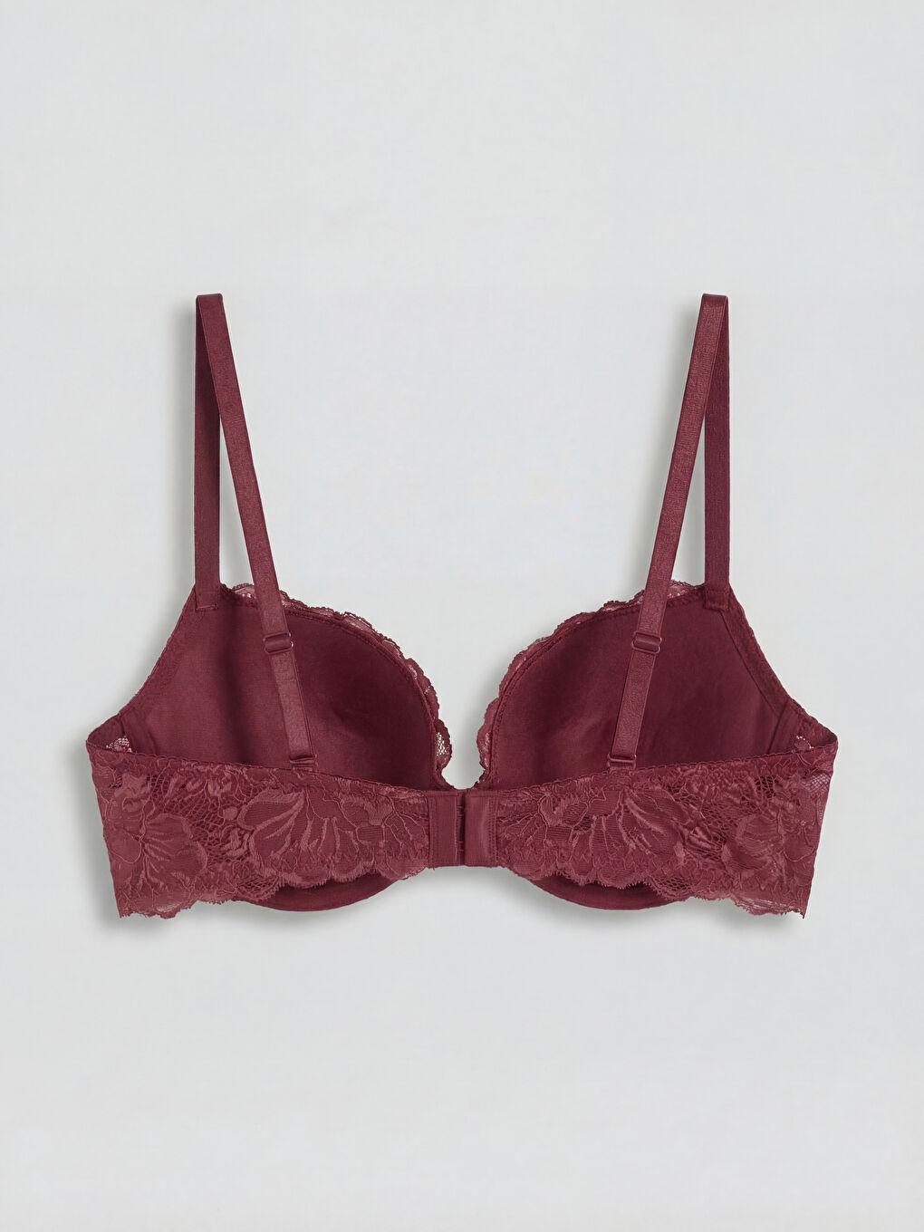 Pembe Balenli Dolgusuz Dantelli Tişört Sütyen-1