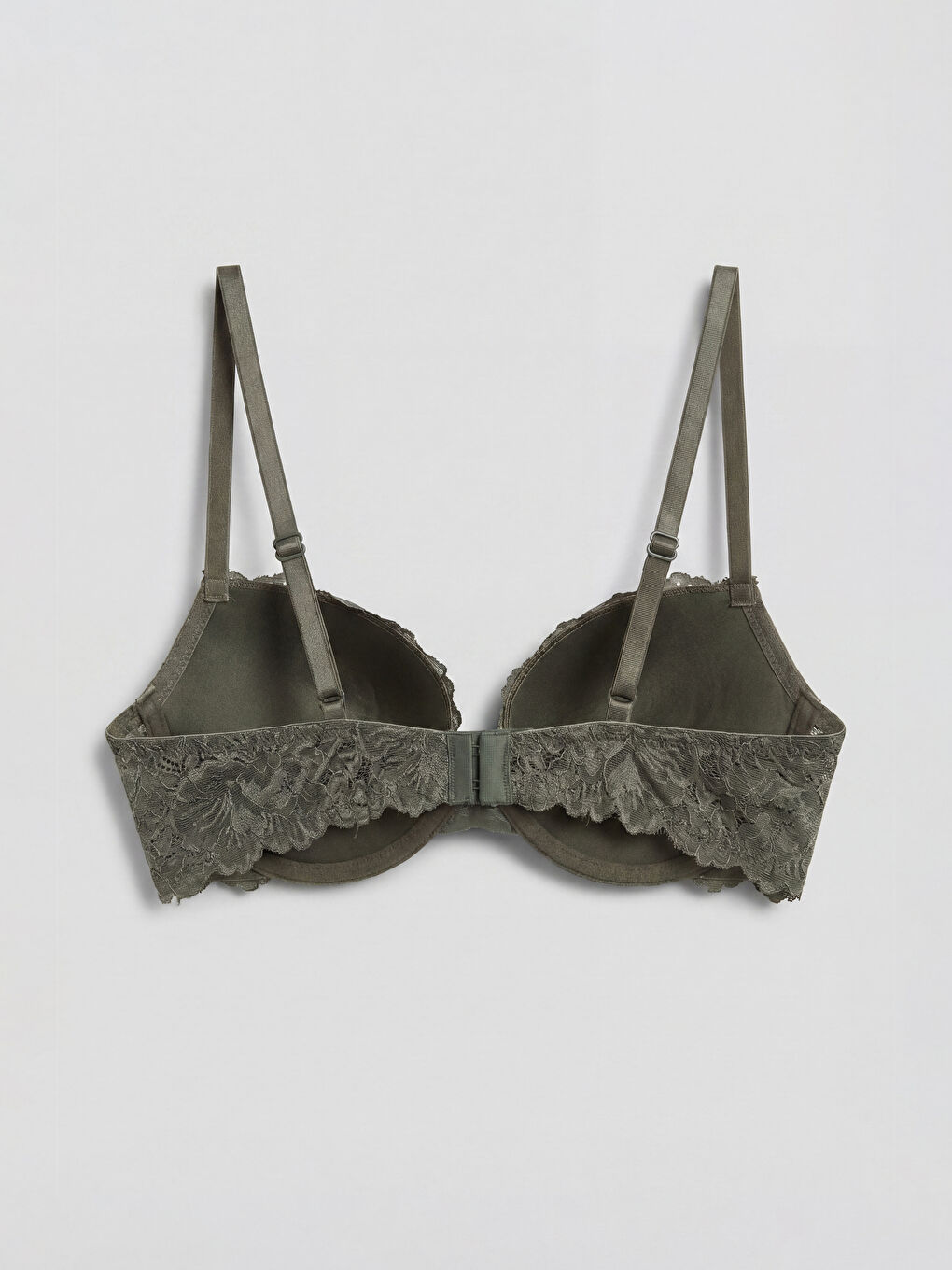 Haki Balenli Dolgusuz Desenli Straplez Sütyen-1