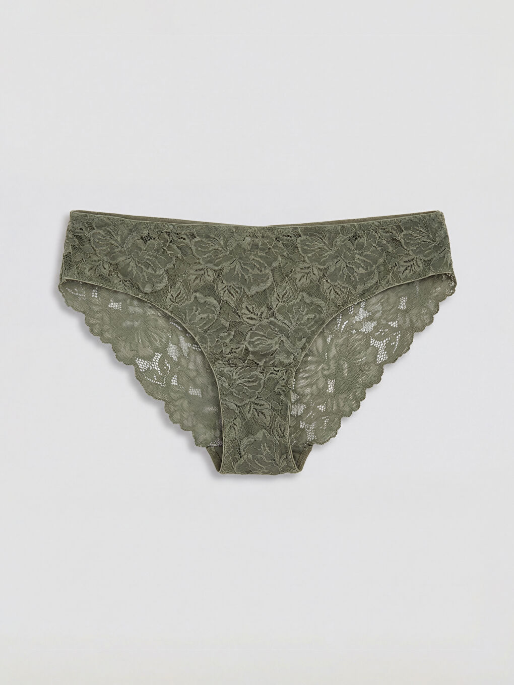 Haki Dantel Bikini Külot